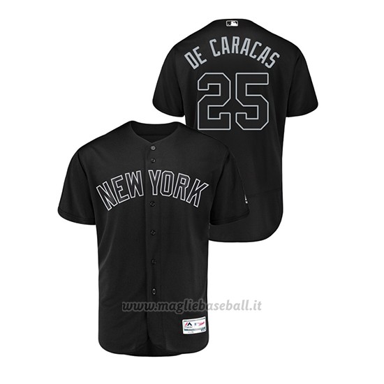 Maglia Baseball Uomo New Y Ork Yankees Gleyber T Orres 2019 Players Weekend Autentico Nero